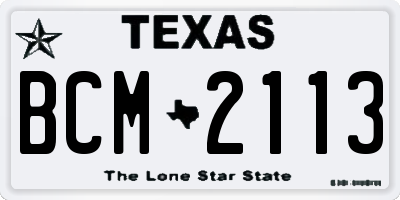 TX license plate BCM2113