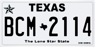 TX license plate BCM2114