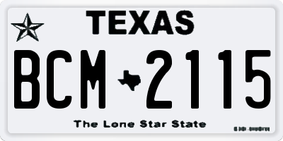 TX license plate BCM2115