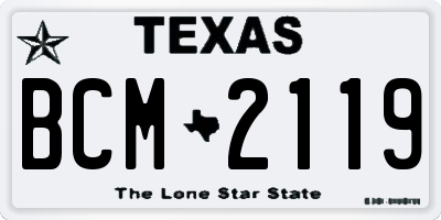 TX license plate BCM2119