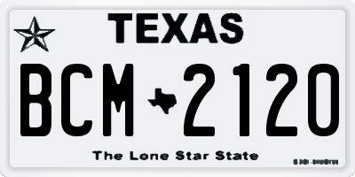 TX license plate BCM2120
