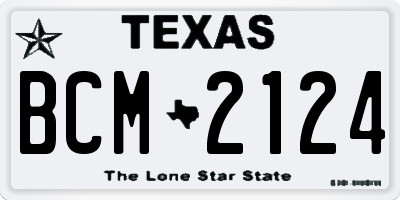TX license plate BCM2124