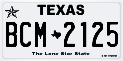 TX license plate BCM2125