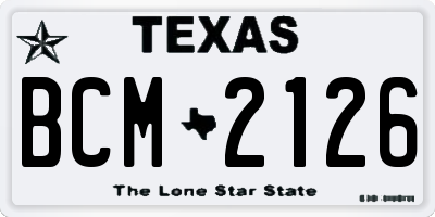 TX license plate BCM2126