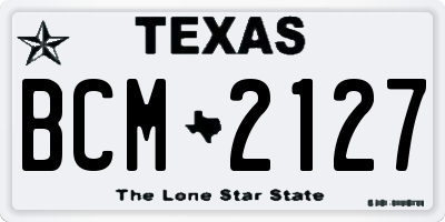 TX license plate BCM2127