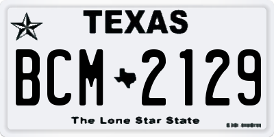 TX license plate BCM2129