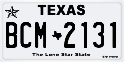 TX license plate BCM2131