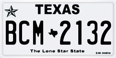 TX license plate BCM2132