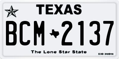 TX license plate BCM2137
