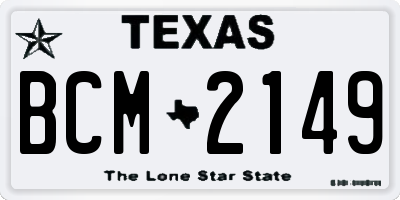 TX license plate BCM2149