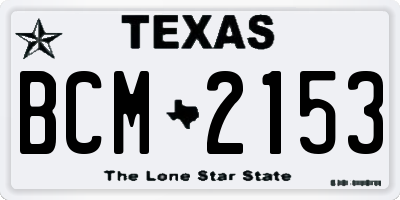 TX license plate BCM2153