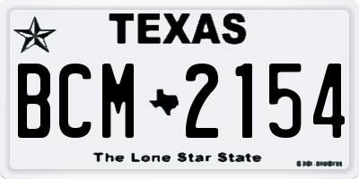 TX license plate BCM2154