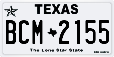 TX license plate BCM2155
