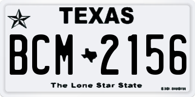 TX license plate BCM2156