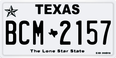 TX license plate BCM2157