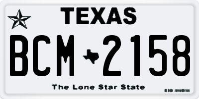 TX license plate BCM2158