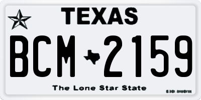 TX license plate BCM2159