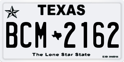 TX license plate BCM2162