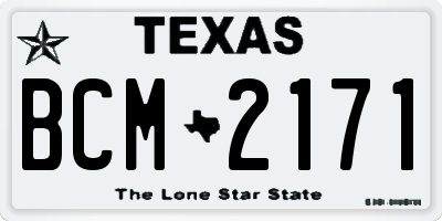 TX license plate BCM2171