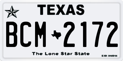 TX license plate BCM2172