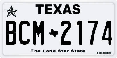 TX license plate BCM2174