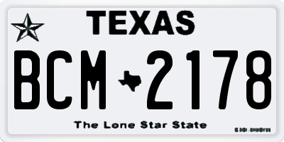 TX license plate BCM2178