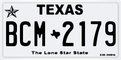 TX license plate BCM2179