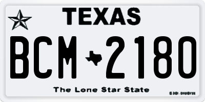 TX license plate BCM2180