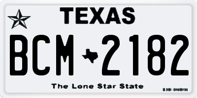 TX license plate BCM2182