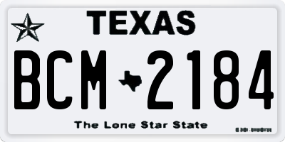 TX license plate BCM2184