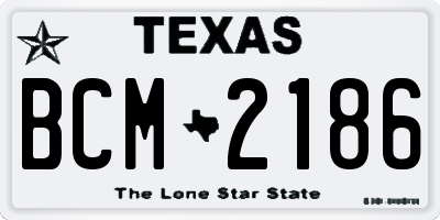 TX license plate BCM2186