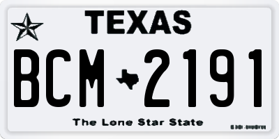 TX license plate BCM2191