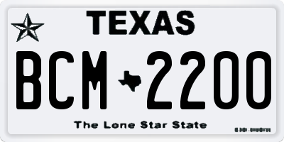 TX license plate BCM2200