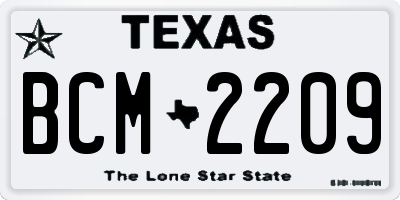 TX license plate BCM2209