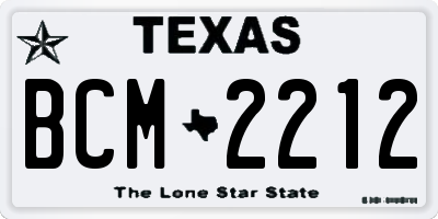 TX license plate BCM2212