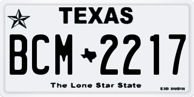 TX license plate BCM2217