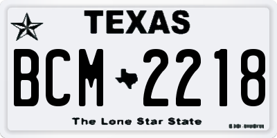 TX license plate BCM2218