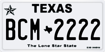 TX license plate BCM2222