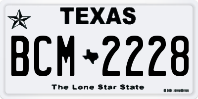 TX license plate BCM2228