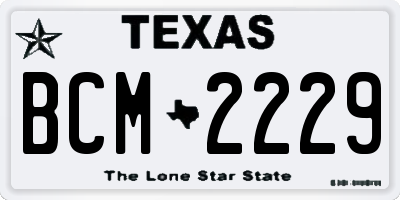 TX license plate BCM2229