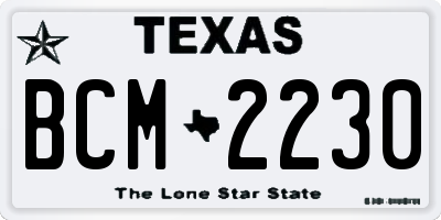 TX license plate BCM2230