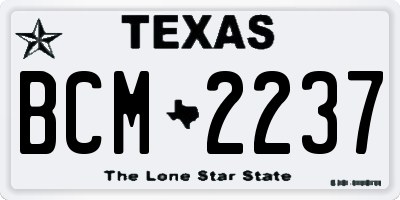 TX license plate BCM2237