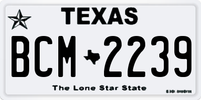 TX license plate BCM2239