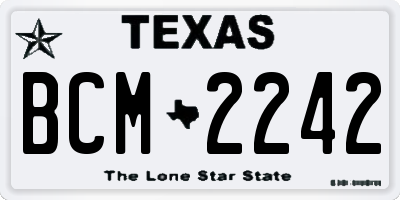 TX license plate BCM2242
