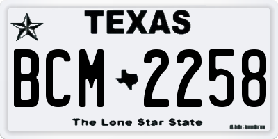TX license plate BCM2258
