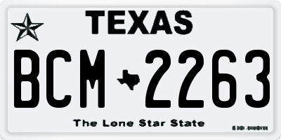 TX license plate BCM2263