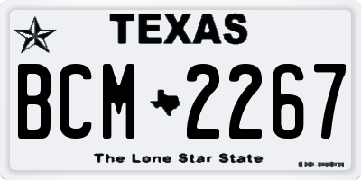 TX license plate BCM2267