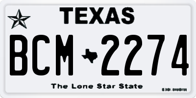 TX license plate BCM2274