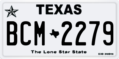 TX license plate BCM2279