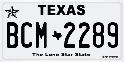 TX license plate BCM2289